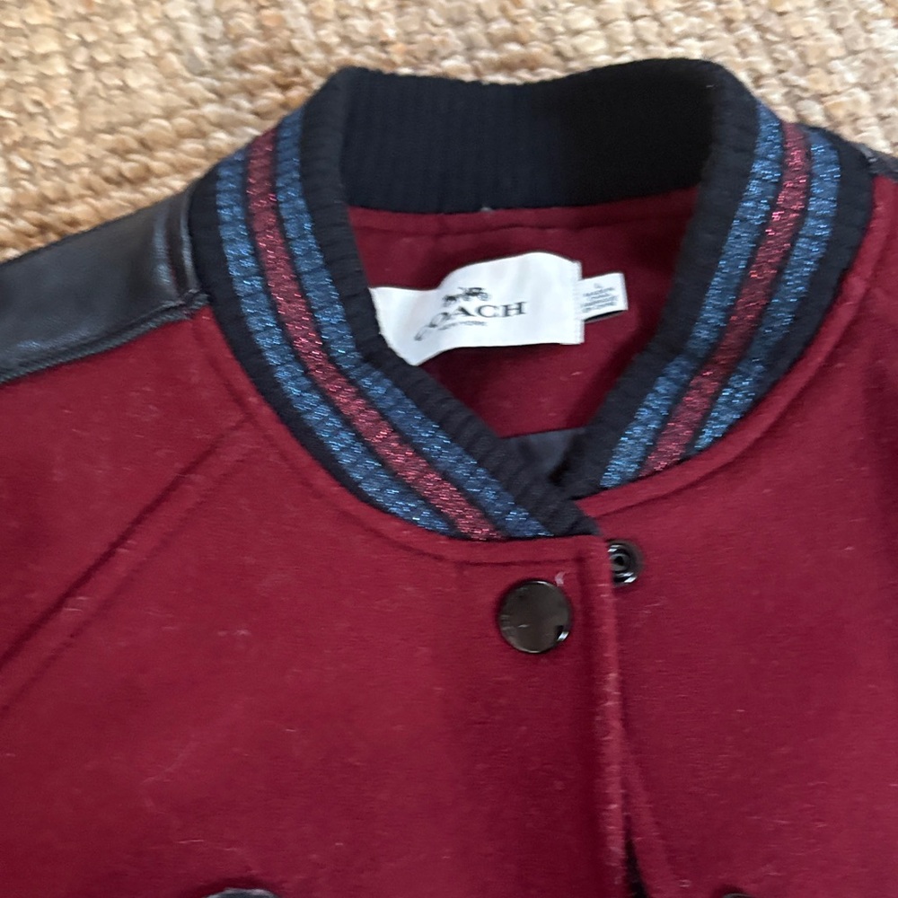 Coach Maroon Jacket with Black Accents